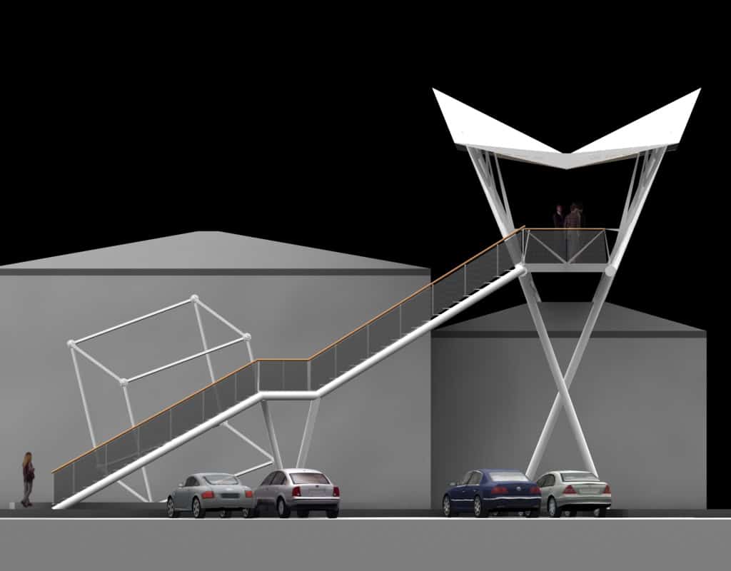 B+M Architecture - Maquette concours : vue latérale